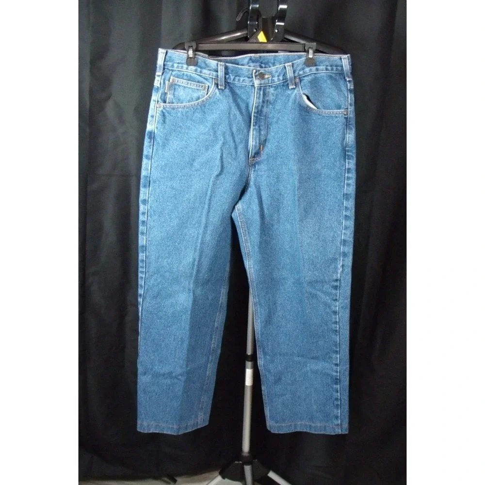 Carhartt Relaxed Fit Men's Blue Denim Medium Wash Workwear Jeans‎ 36x25